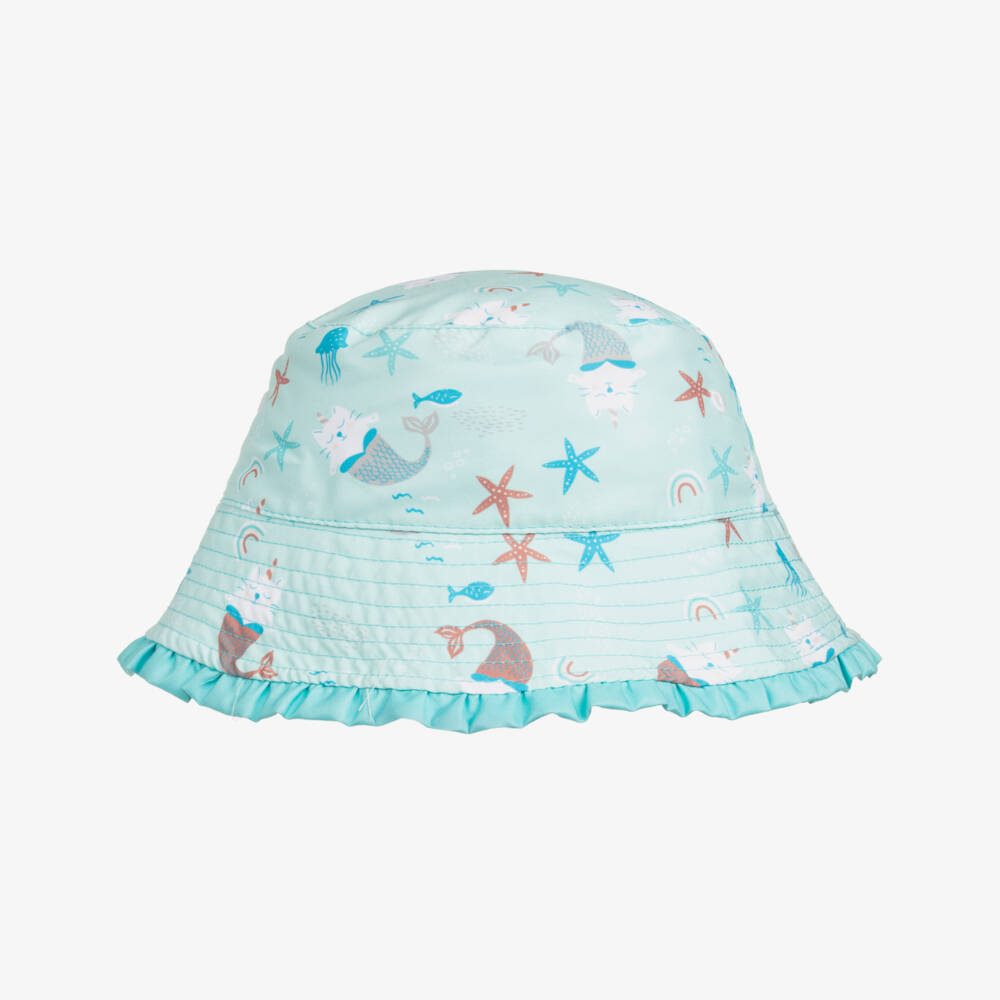 Playshoes-Girls Green Reversible Bucket Hat (UPF40+) | Childrensalon