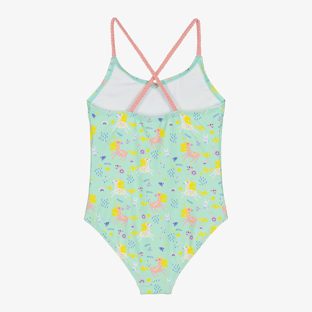 Playshoes-مايّو بطبعة يونيكورن لون أخضر (+UPF50 ) | Childrensalon