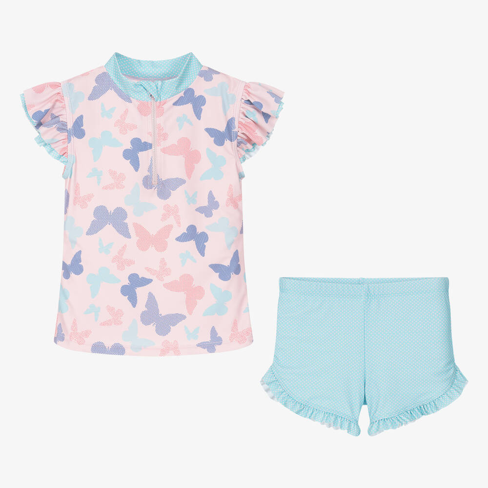 Playshoes-Розово-голубое танкини с бабочками | Childrensalon