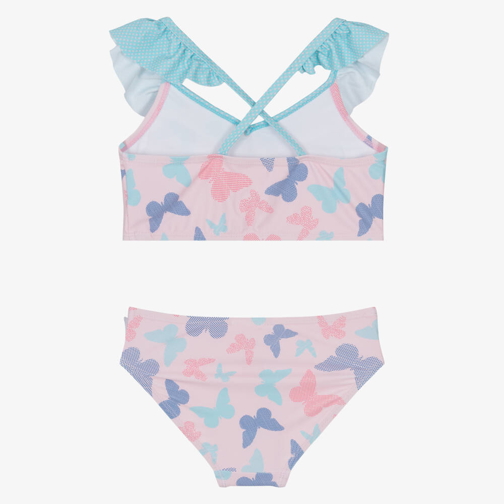 Playshoes-Girls Pink Butterfly Print Bikini (UPF 50+) | Childrensalon