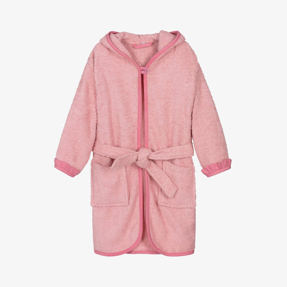 Playshoes-Girls Pink Cotton Towelling Bathrobe | Childrensalon
