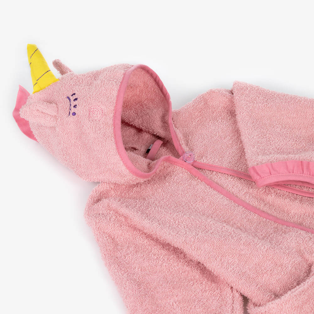 Playshoes-Girls Pink Cotton Towelling Bathrobe | Childrensalon