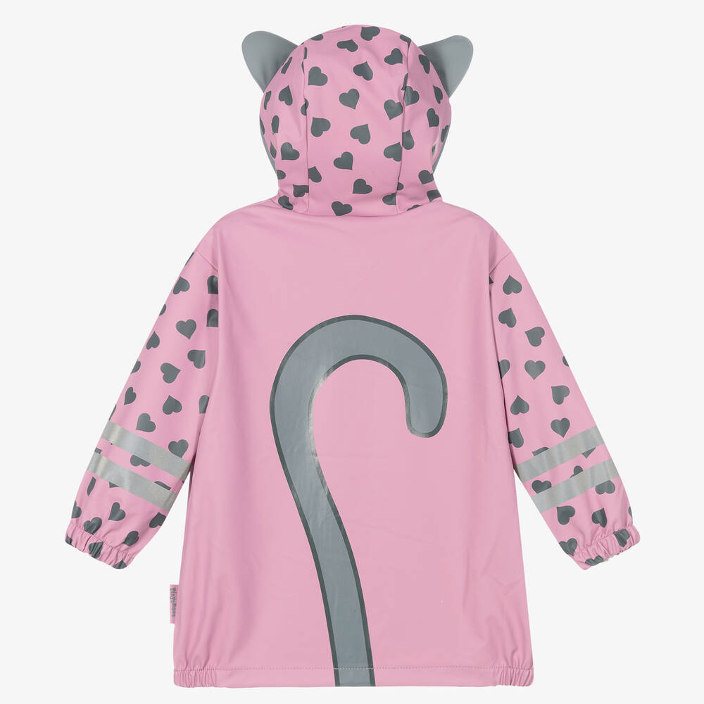 Playshoes-Girls Pink & Heart Raincoat | Childrensalon