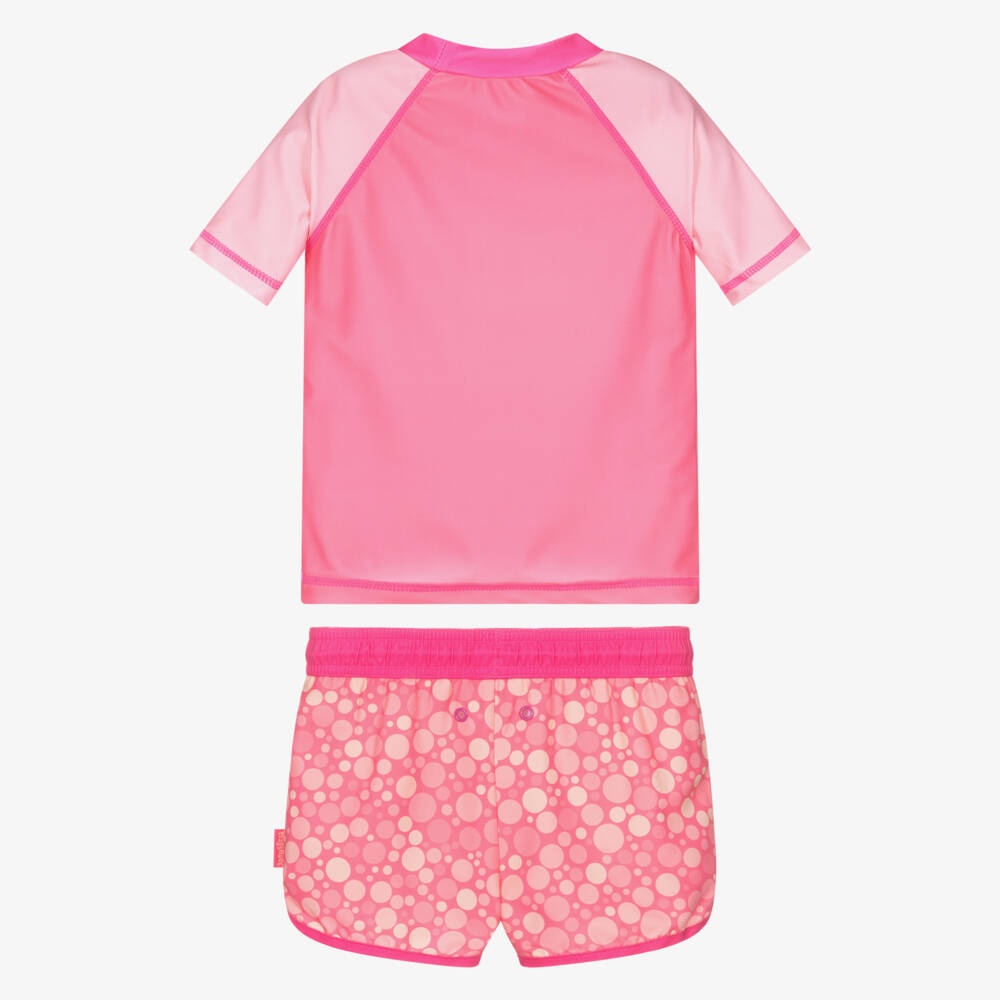 Playshoes-Girls Pink Swim Top & Shorts Set (UPF40+) | Childrensalon