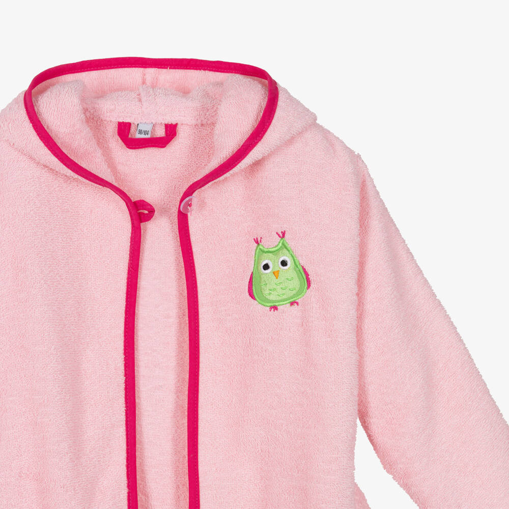 Playshoes-Girls Pink Towelling Bathrobe | Childrensalon