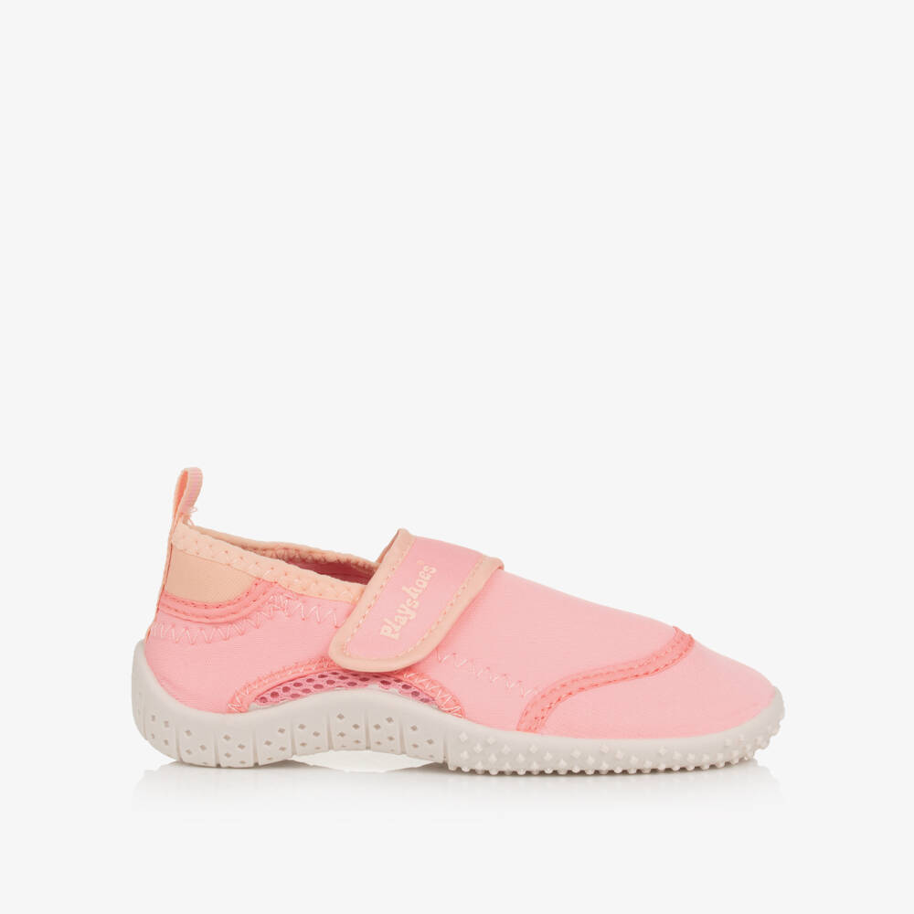 Playshoes-Girls Pink Velcro Aqua Shoes | Childrensalon