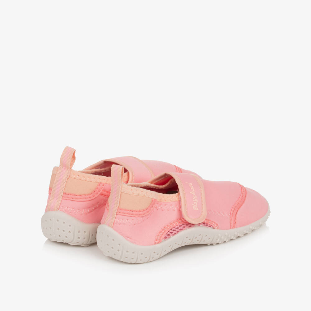 Playshoes-Girls Pink Velcro Aqua Shoes | Childrensalon