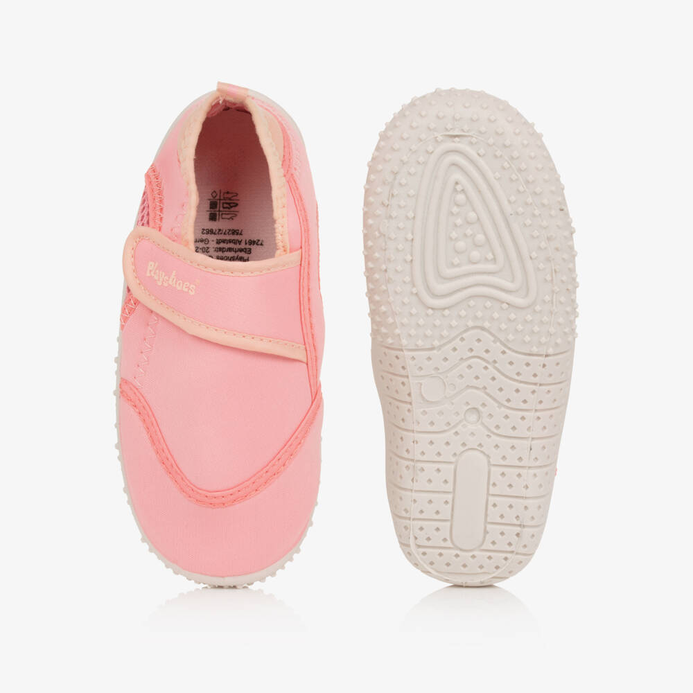 Playshoes-Girls Pink Velcro Aqua Shoes | Childrensalon