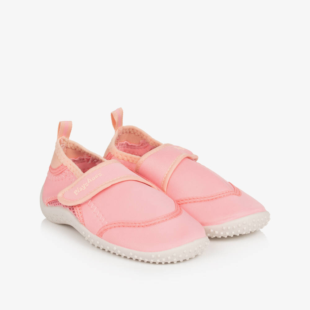 Playshoes-Girls Pink Velcro Aqua Shoes | Childrensalon