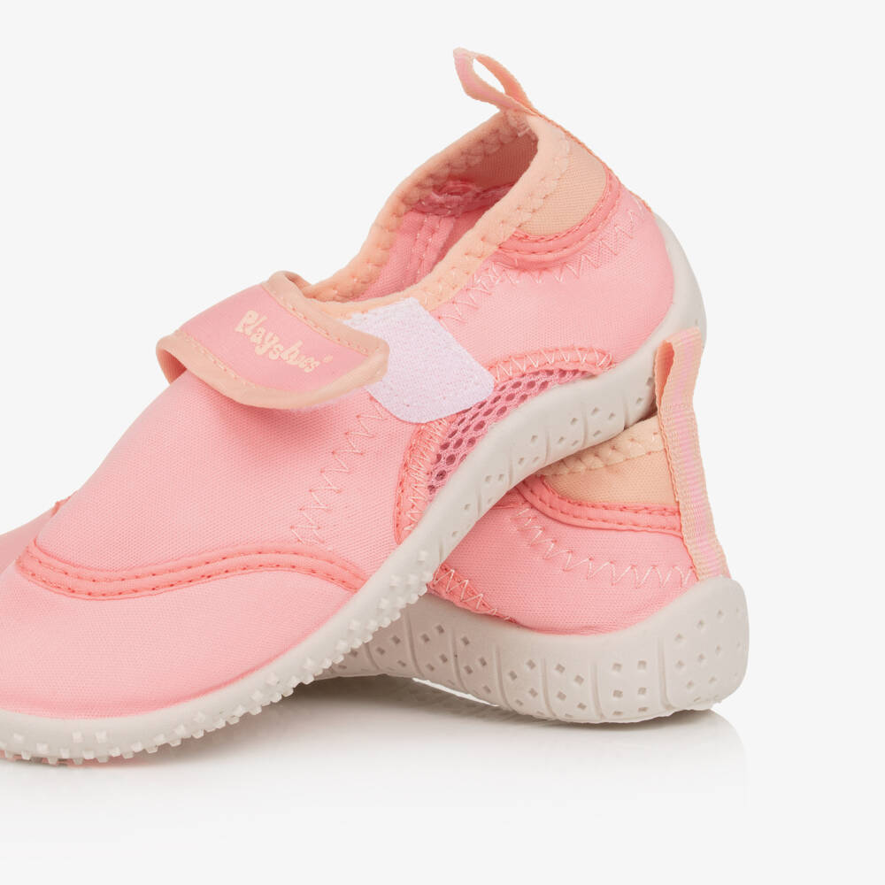 Playshoes-Girls Pink Velcro Aqua Shoes | Childrensalon