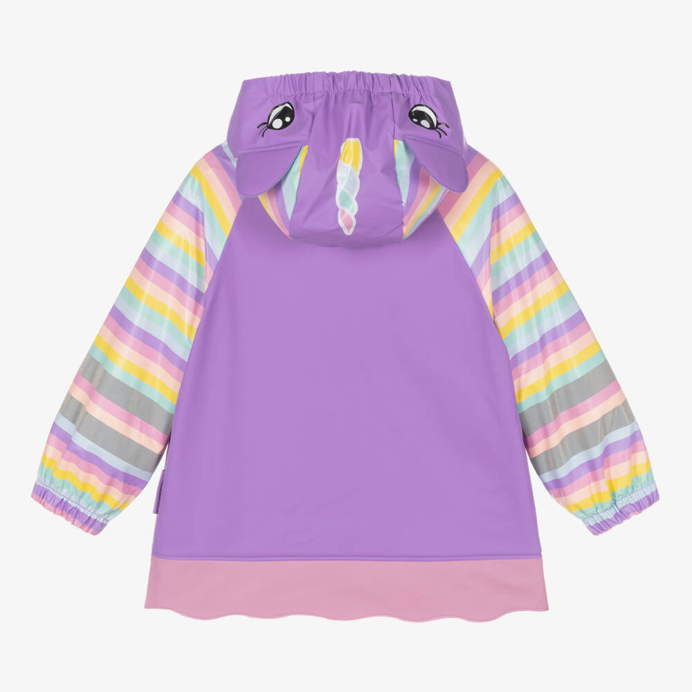 Playshoes-Girls Purple Unicorn Raincoat | Childrensalon
