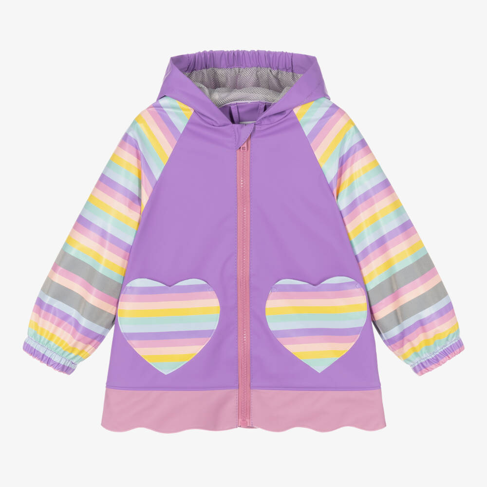 Playshoes-Girls Purple Unicorn Raincoat | Childrensalon