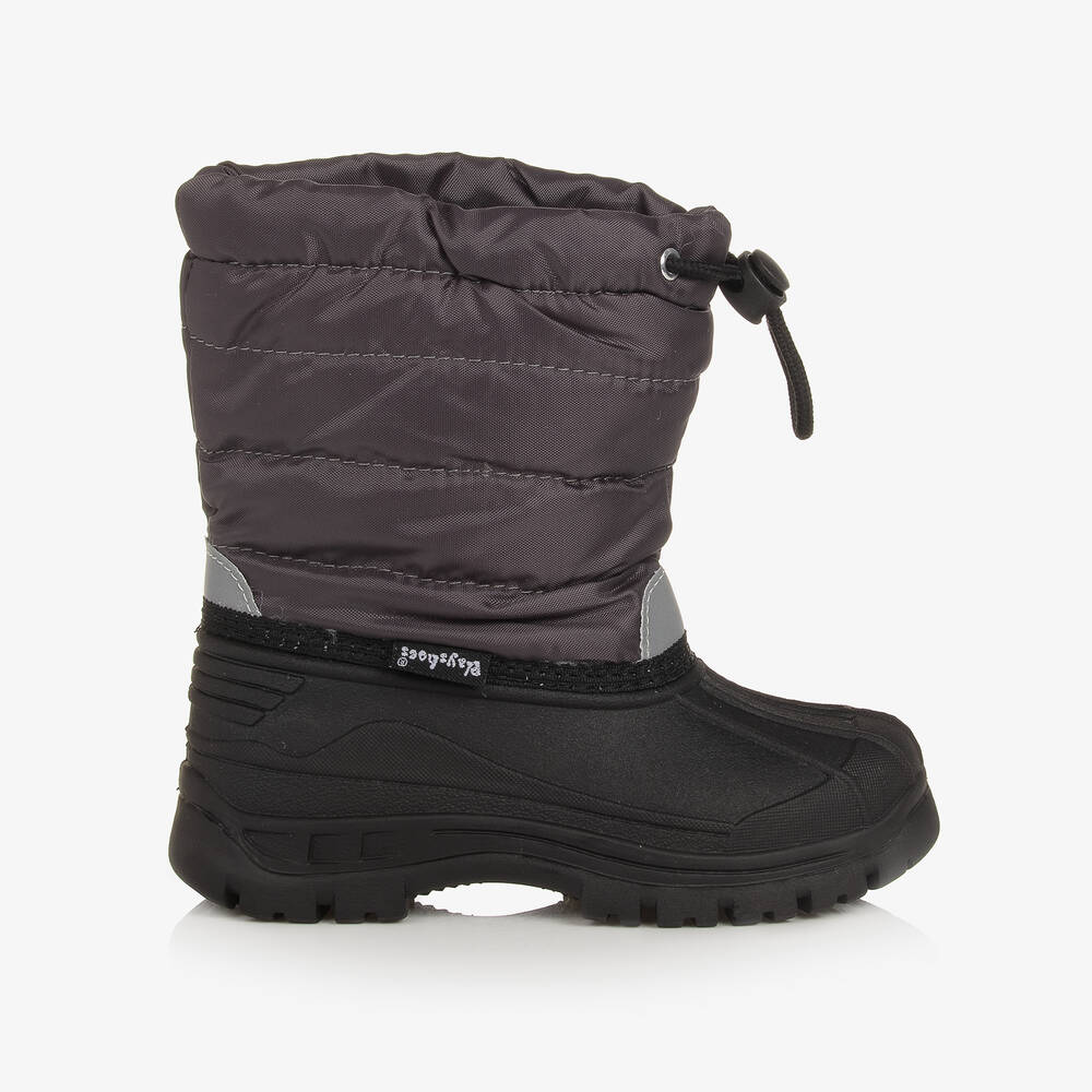 Playshoes-Grey & Black Snow Boots | Childrensalon