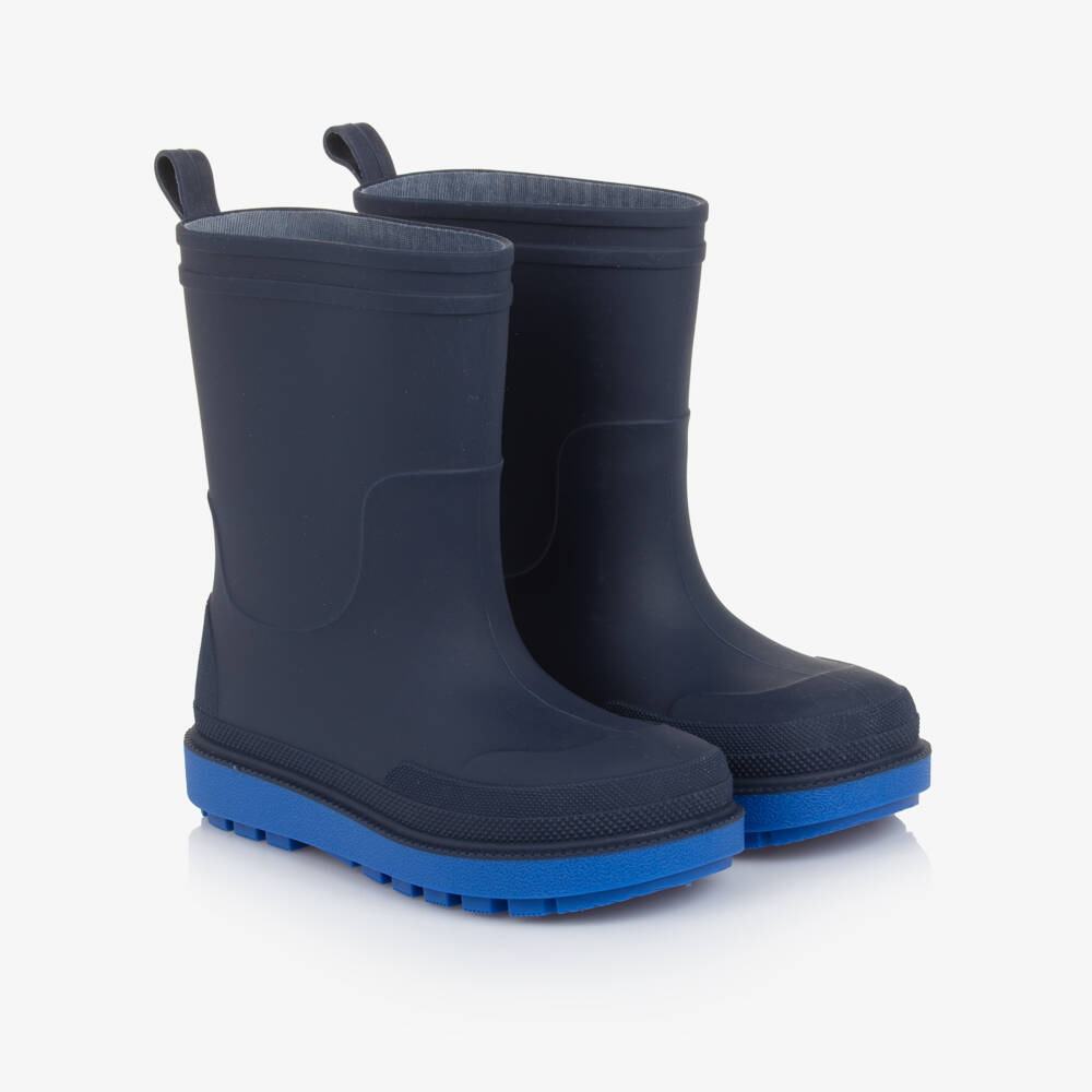Playshoes-Navy Blue Rubber Rain Boots | Childrensalon