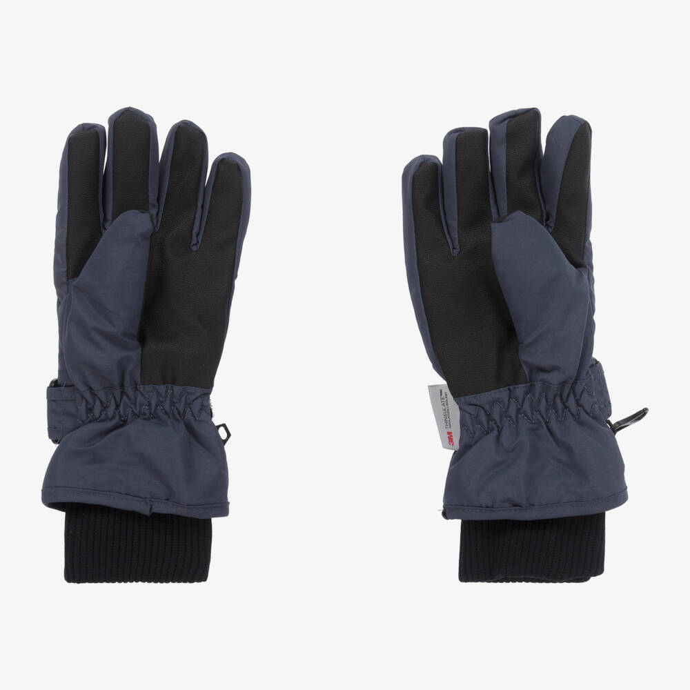 Playshoes-Navy Blue Windproof & Waterproof Thermal Ski Gloves | Childrensalon