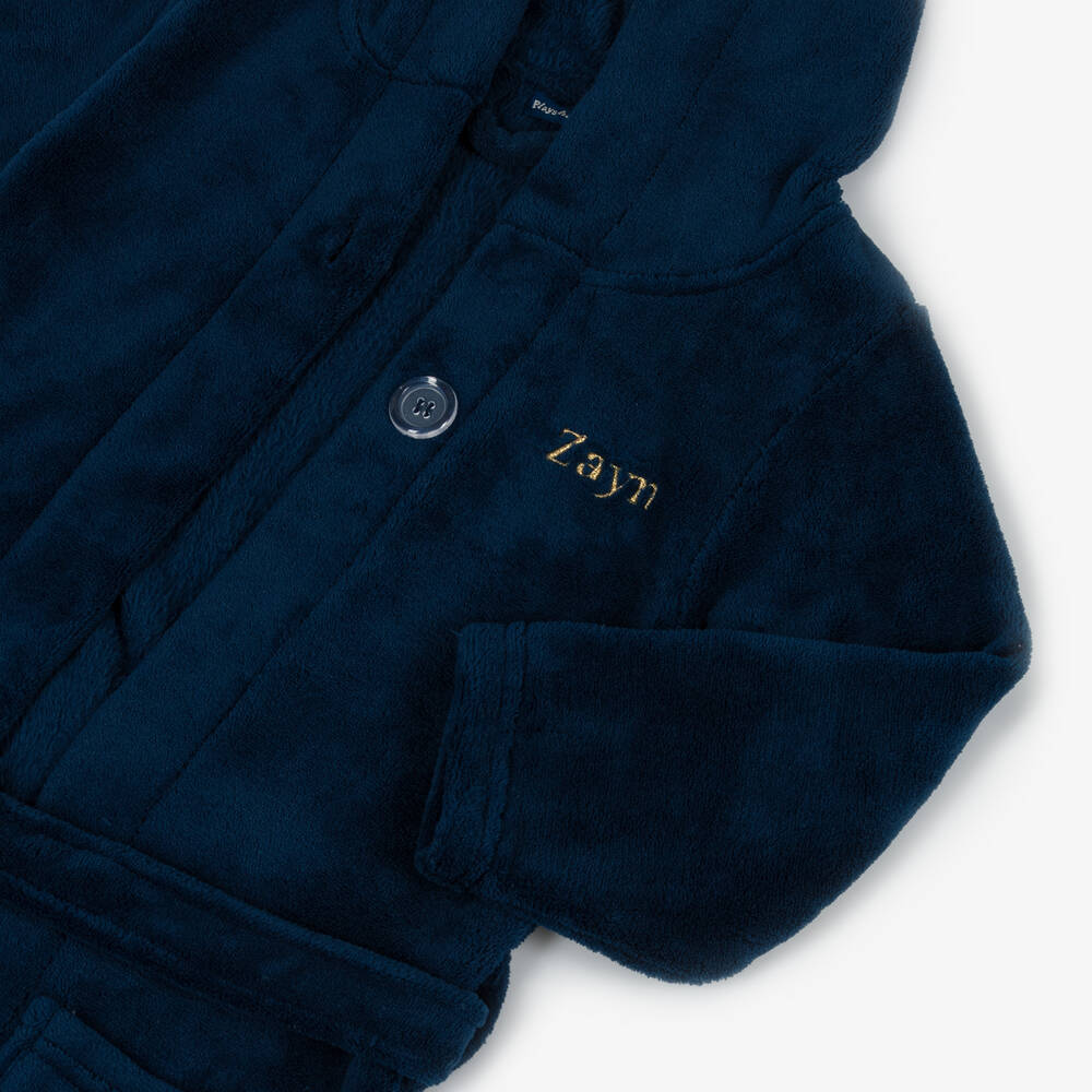 Playshoes-Personalised Blue Fleece Dressing Gown | Childrensalon