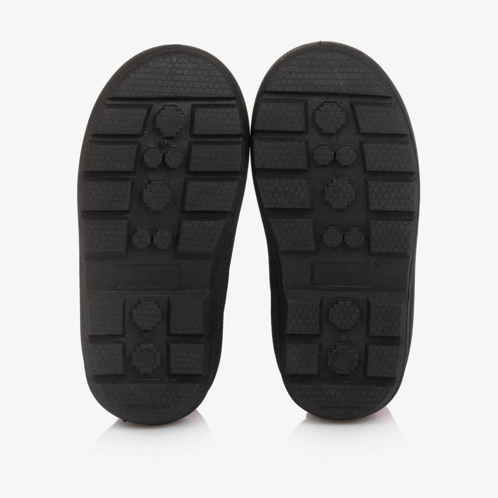 Playshoes-Pink & Black Drawstring Snow Boots | Childrensalon