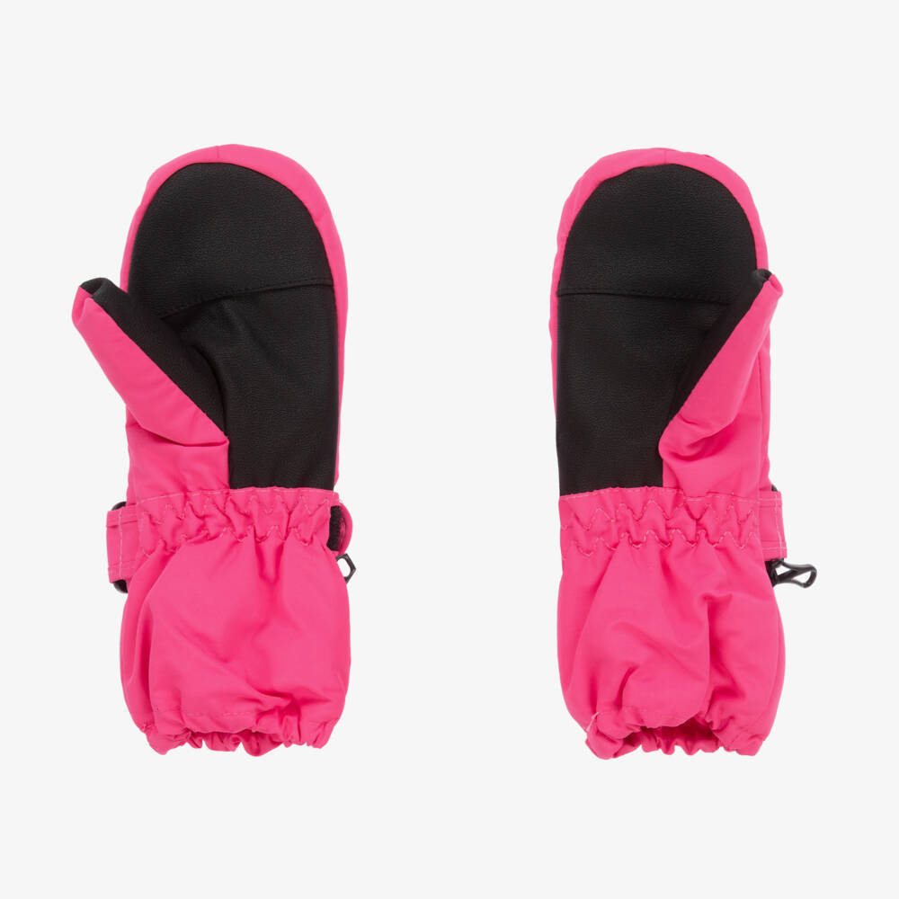 Playshoes-Pink Extra Long Waterproof Thermal Ski Mittens | Childrensalon