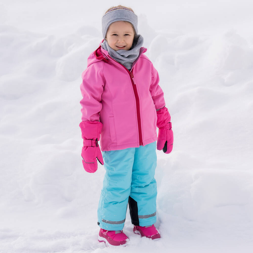 Playshoes-Pink Extra Long Waterproof Thermal Ski Mittens | Childrensalon