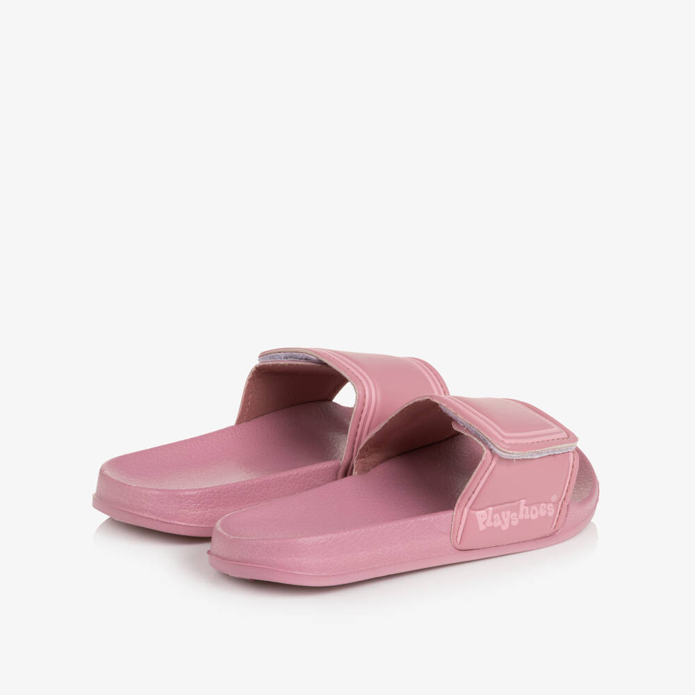 Playshoes-Pink Velcro Strap Sliders | Childrensalon