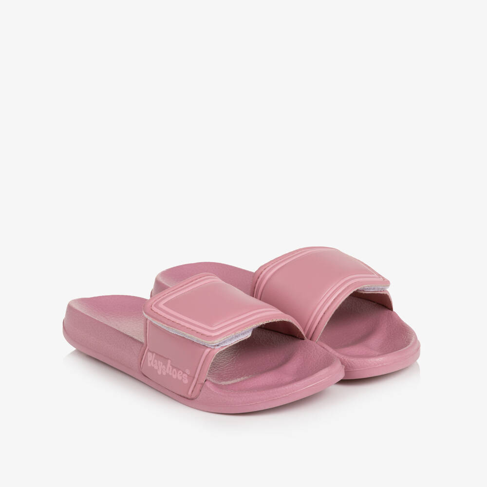 Playshoes-Pink Velcro Strap Sliders | Childrensalon