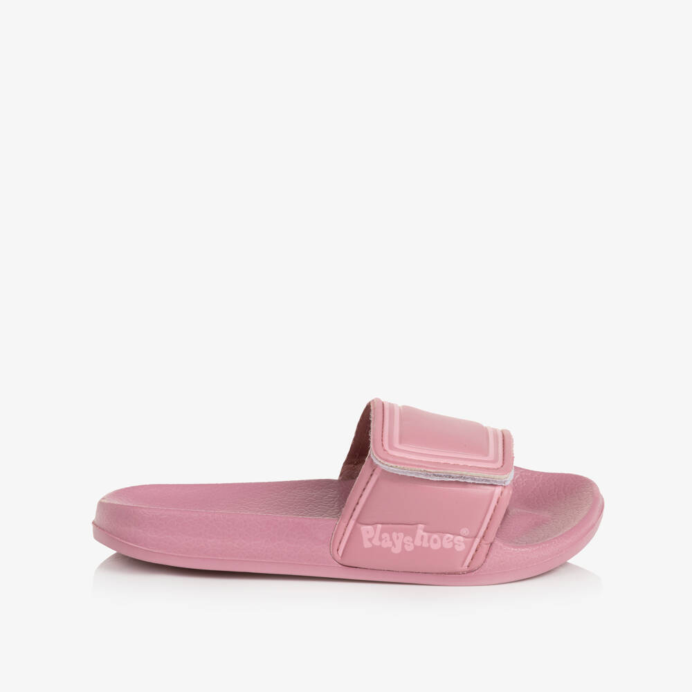 Playshoes-Pink Velcro Strap Sliders | Childrensalon