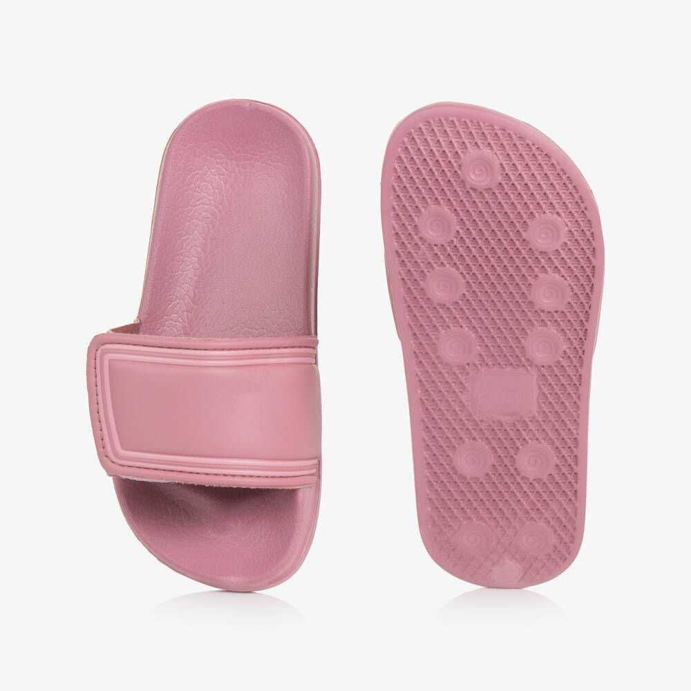 Playshoes-Pink Velcro Strap Sliders | Childrensalon