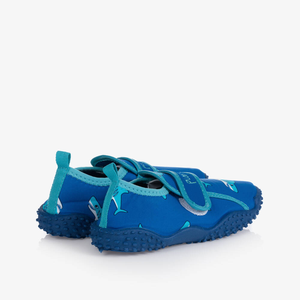 Playshoes-Синяя акваобувь с акулами (UPF 50+) | Childrensalon