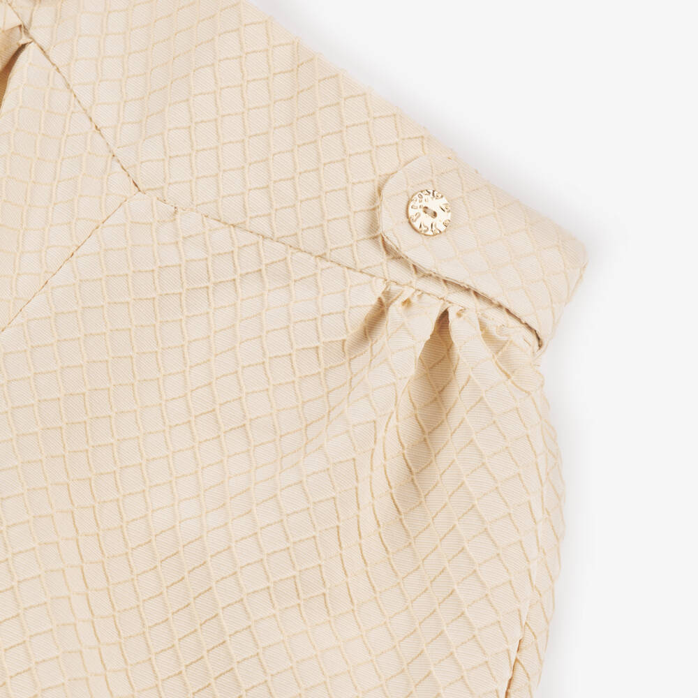 POCA & POCA-Бежевые текстурированные широкие брюки для девочек | Childrensalon