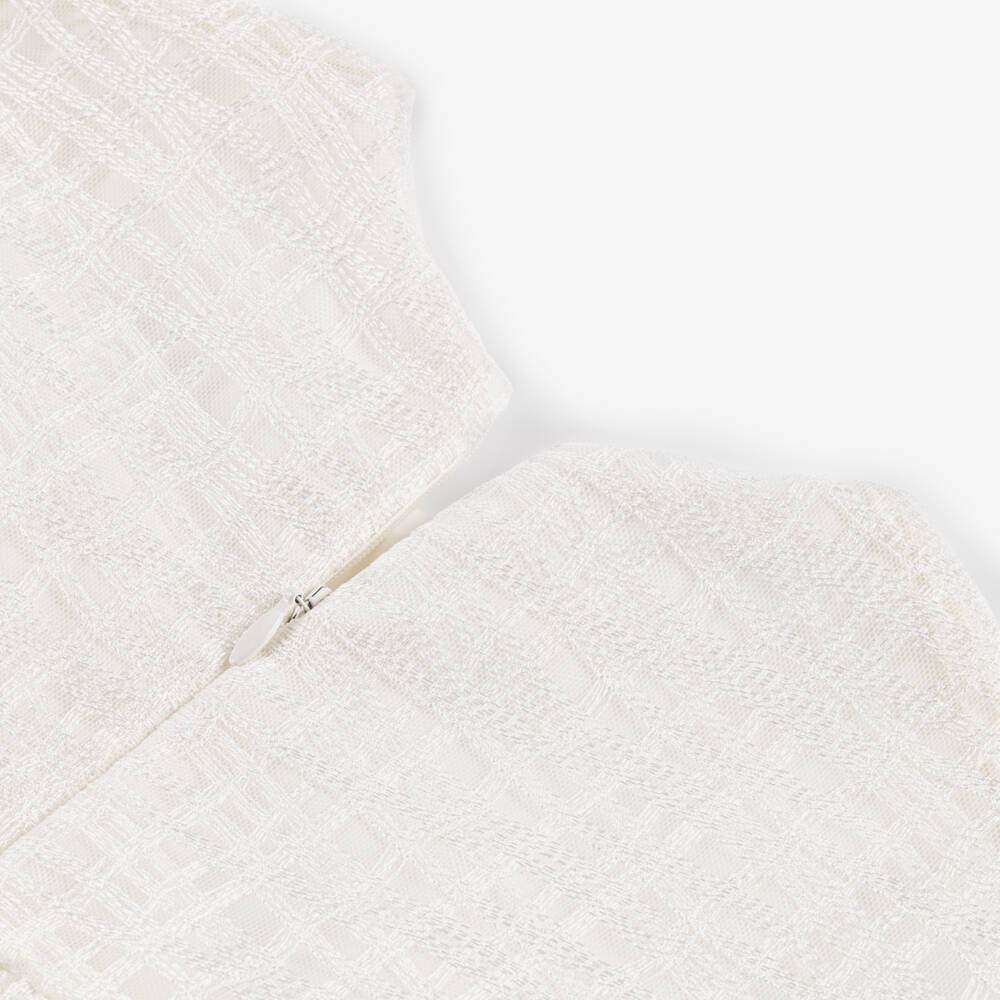 POCA & POCA-Платье кремовое из тюля с вышивкой и накидкой | Childrensalon