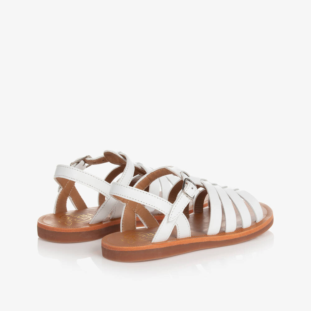 Pom d'Api-صندل جلد لون أبيض للبنات | Childrensalon