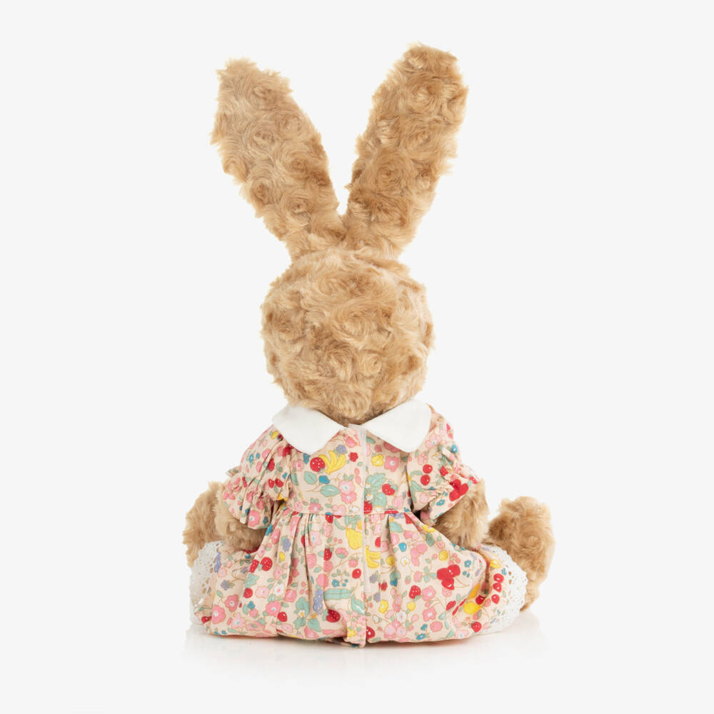 Powell Craft-Beige Rabbit Soft Toy in Floral Fruit Dress (45cm) | Childrensalon