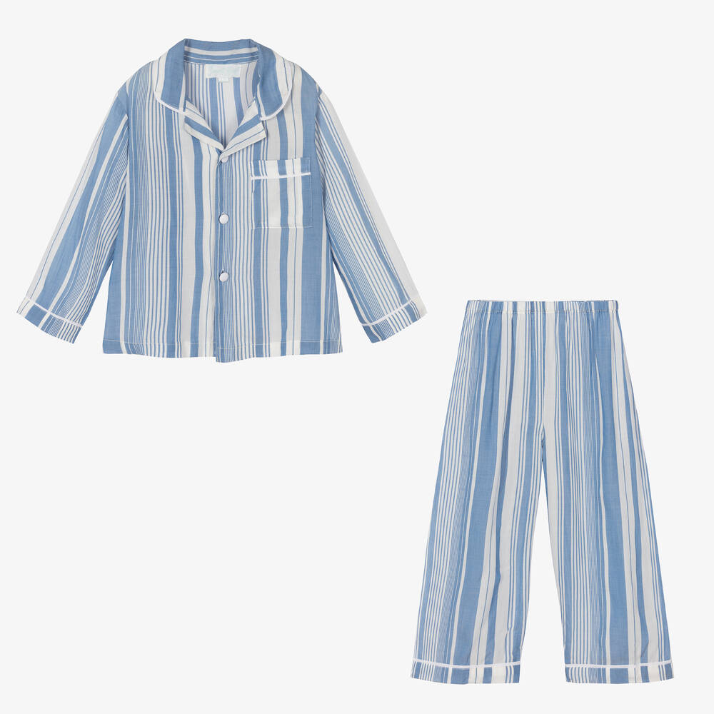 Powell Craft-Blue Stripe Modal Pyjamas | Childrensalon