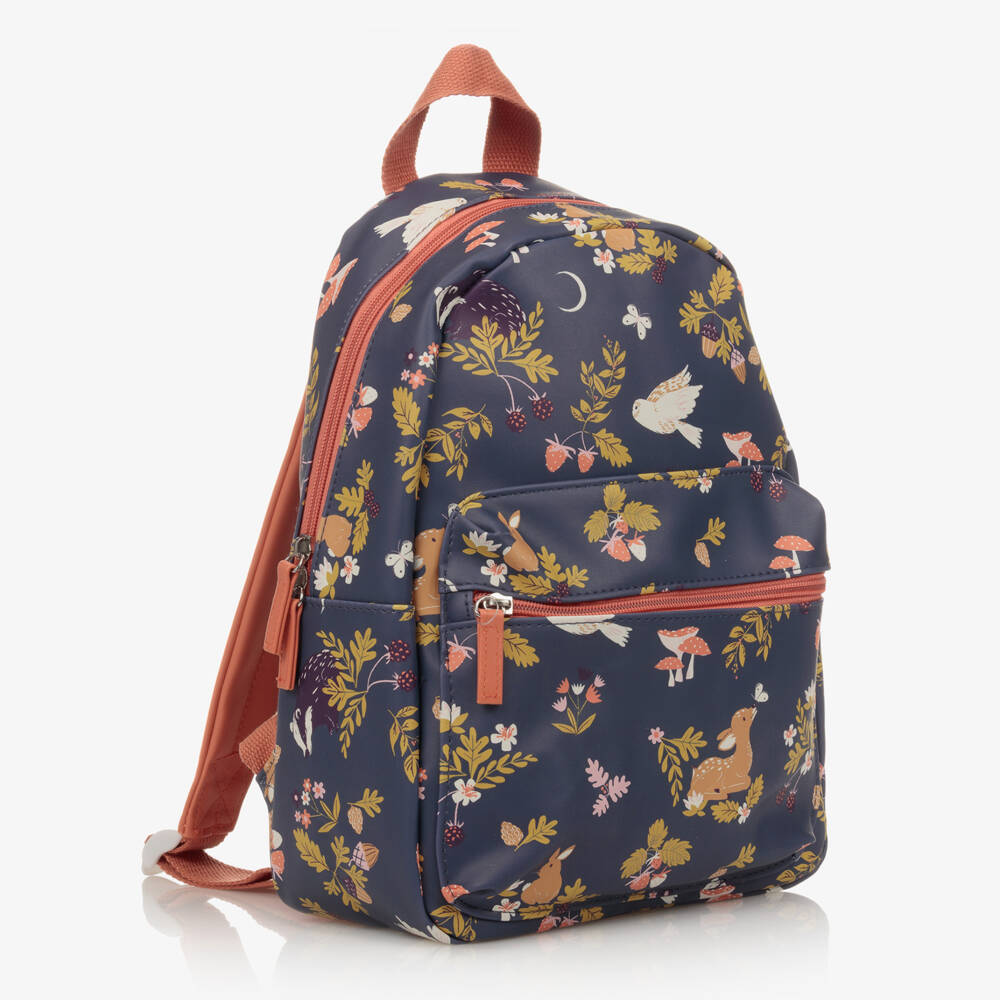 Powell Craft-Blue Woodland Print Backpack (31cm) | Childrensalon