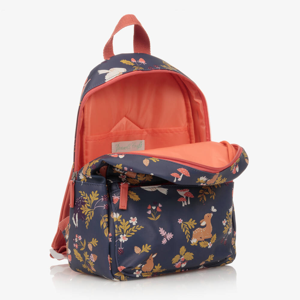 Powell Craft-Blue Woodland Print Backpack (31cm) | Childrensalon
