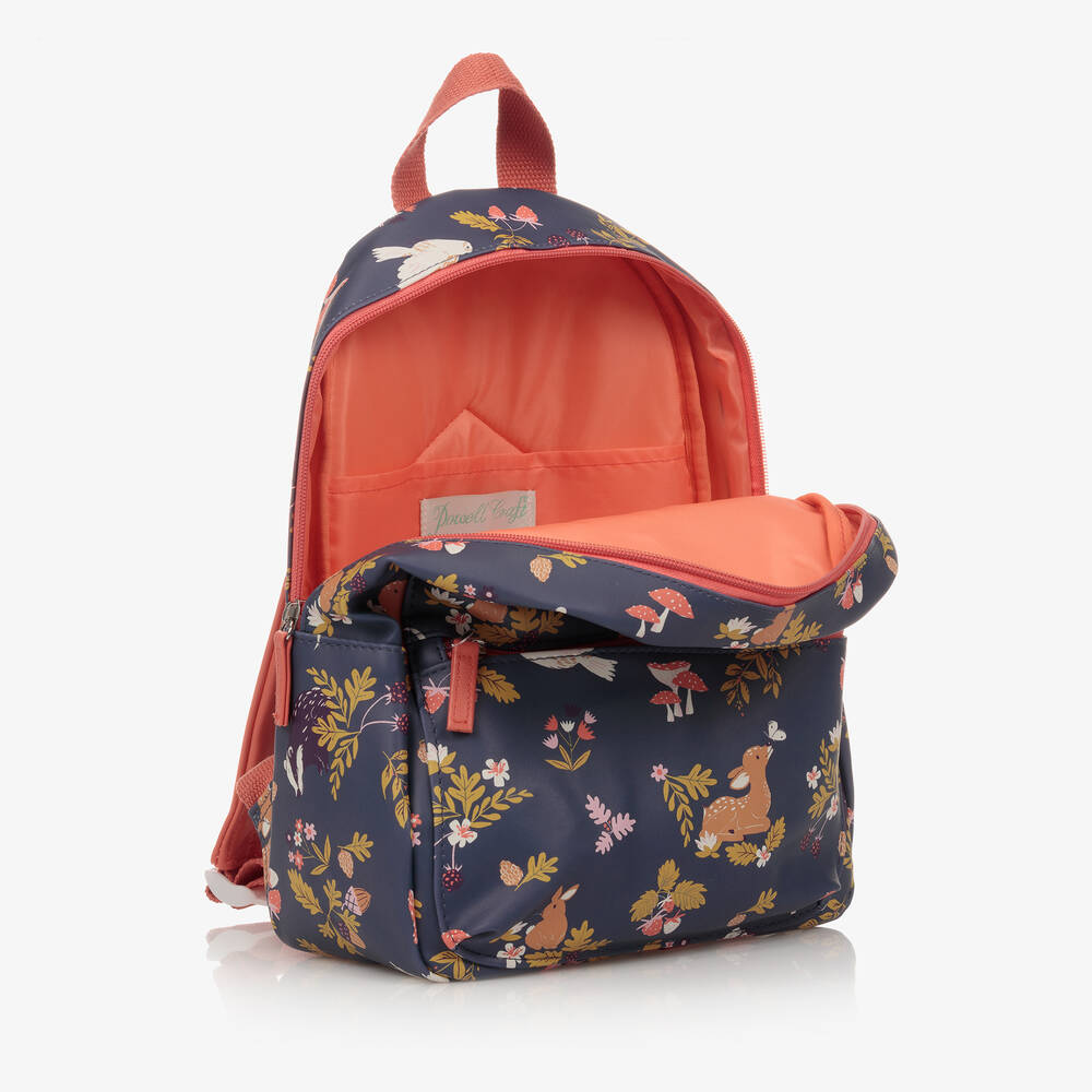 Powell Craft-Blue Woodland Print Backpack (31cm) | Childrensalon