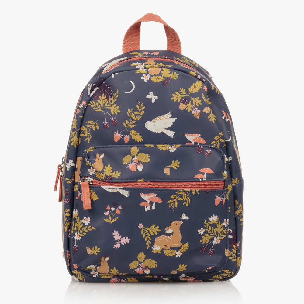 Powell Craft-Blue Woodland Print Backpack (31cm) | Childrensalon