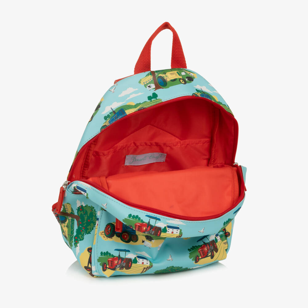 Powell Craft-Boys Blue Countryside Print Backpack (32cm) | Childrensalon