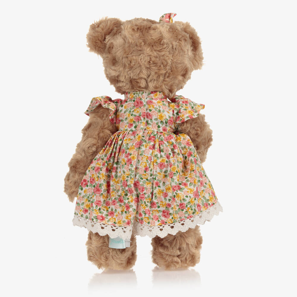 Powell Craft-Brown Floral Dress Teddy Bear (34cm) | Childrensalon