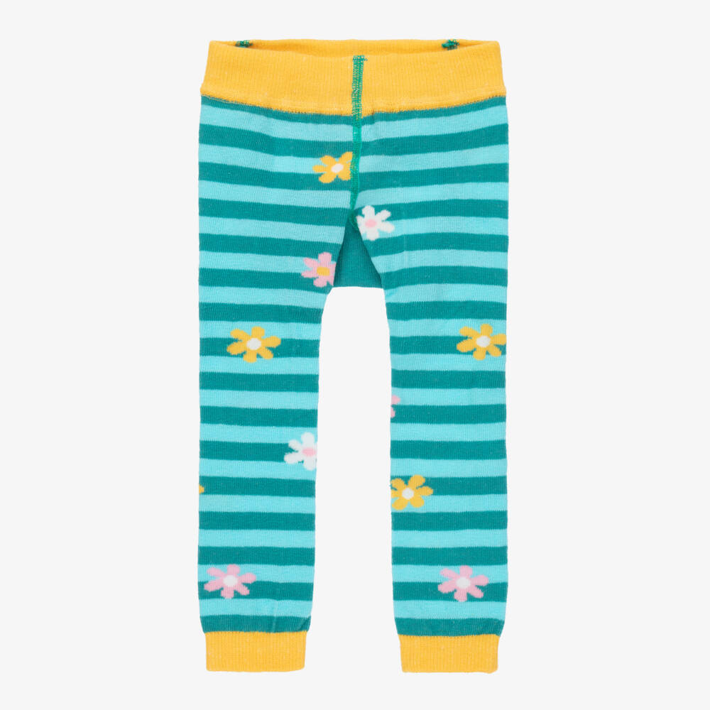 Powell Craft-Girls Blue Cotton Leggings | Childrensalon