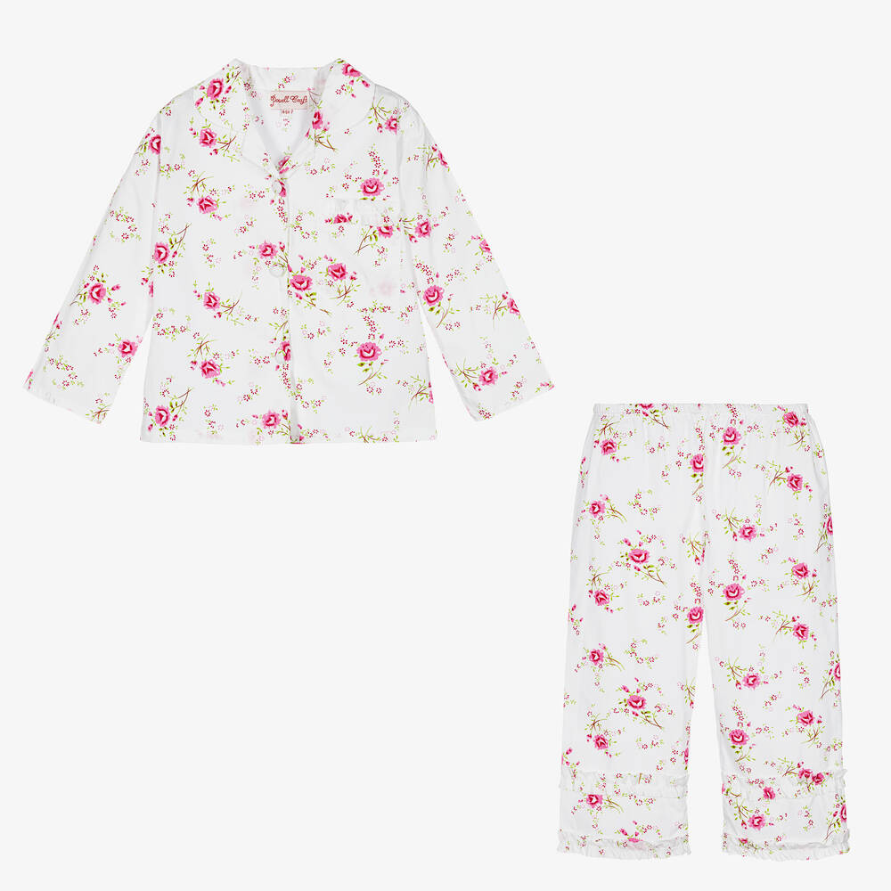 Powell Craft-Girls Floral Cotton Pyjamas | Childrensalon