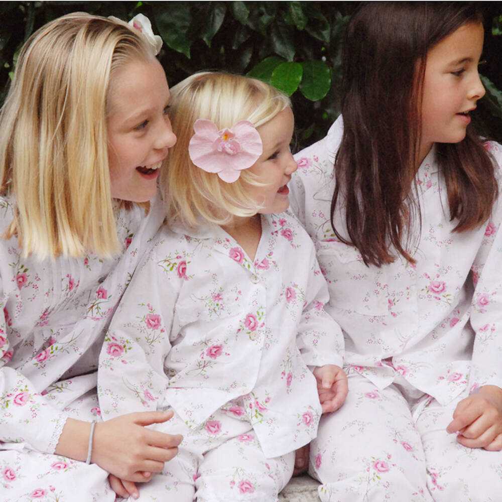 Powell Craft-Girls Floral Cotton Pyjamas | Childrensalon