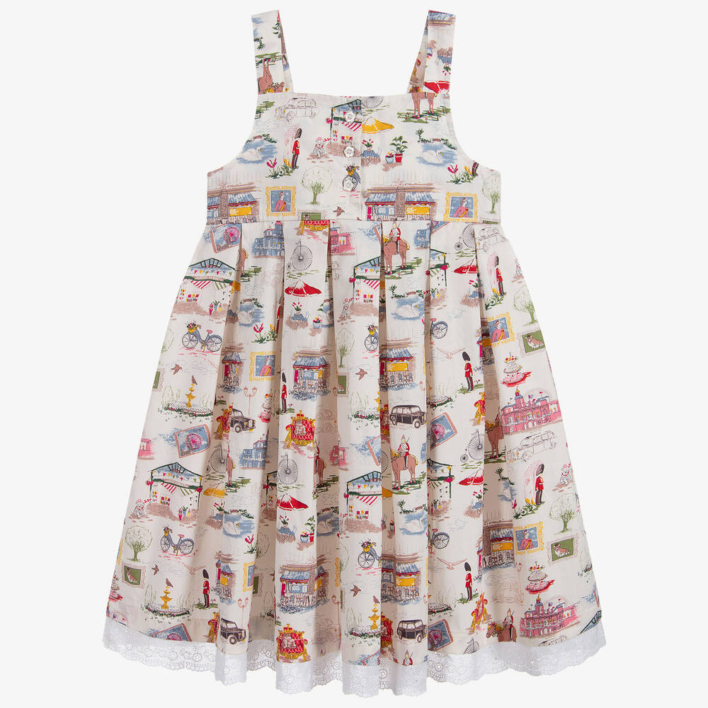 Powell Craft-Кремовое хлопковое платье для девочек | Childrensalon