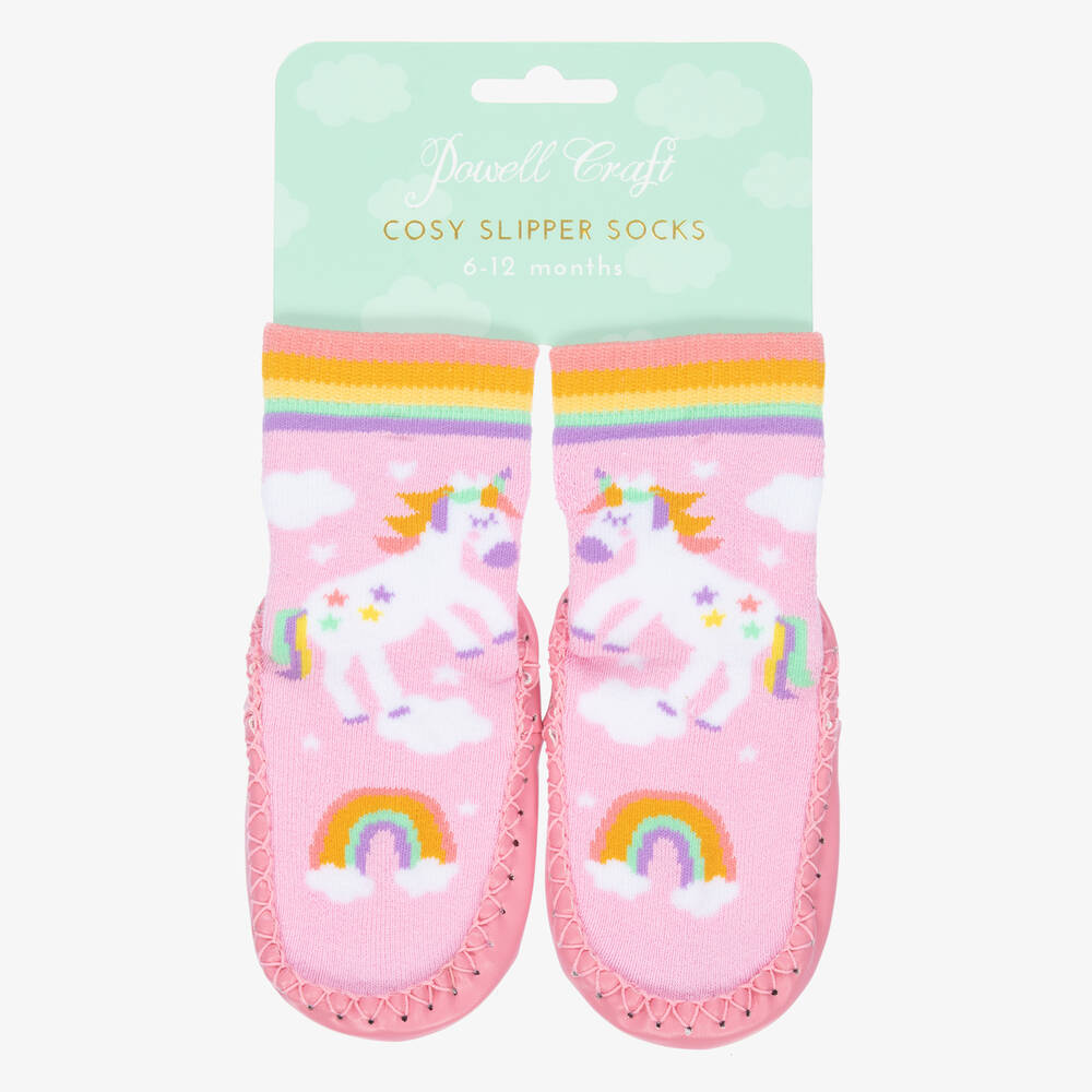 Powell Craft-Розовые тапочки с единорогом для девочек | Childrensalon