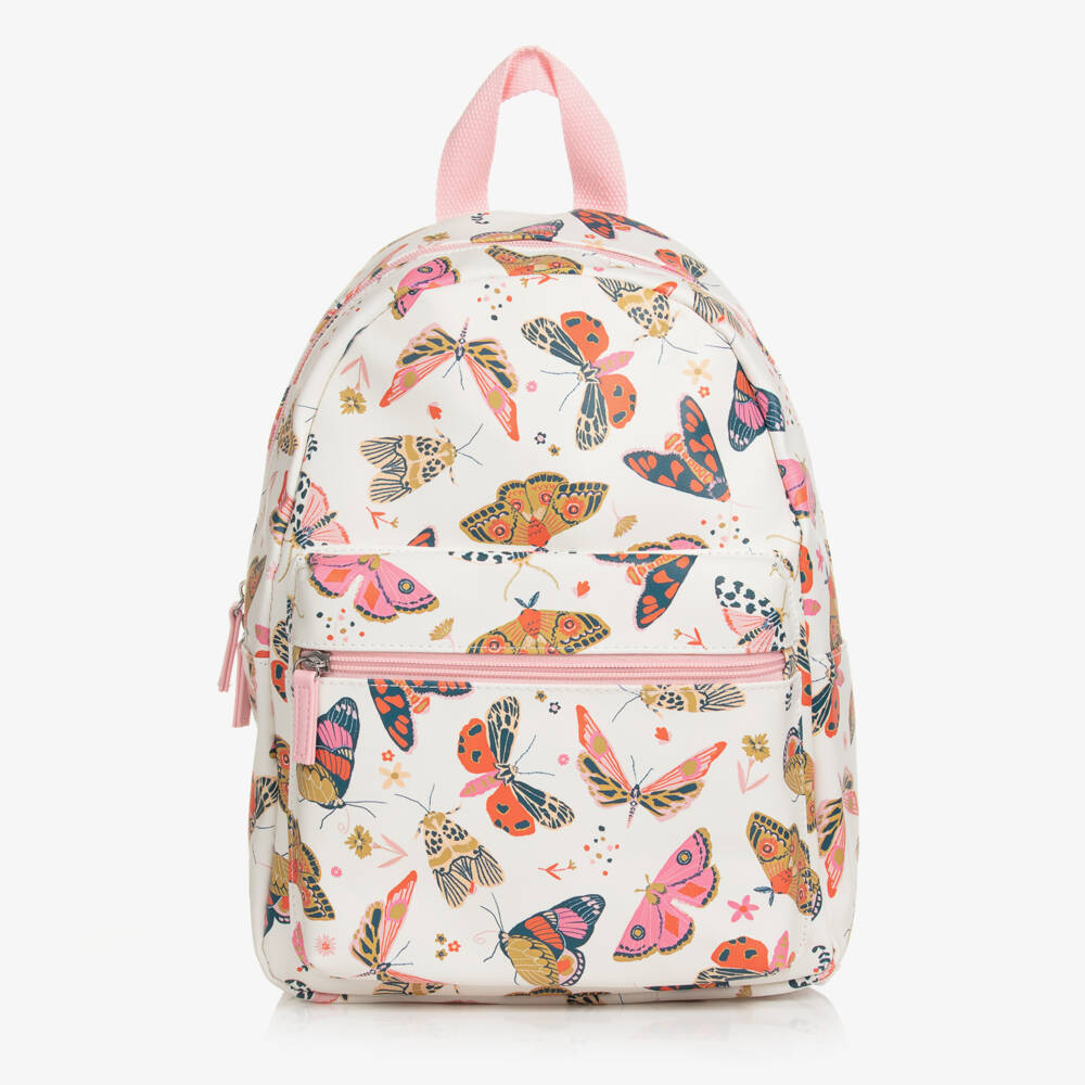 Powell Craft-Белый рюкзак с розовыми бабочками (32см) | Childrensalon