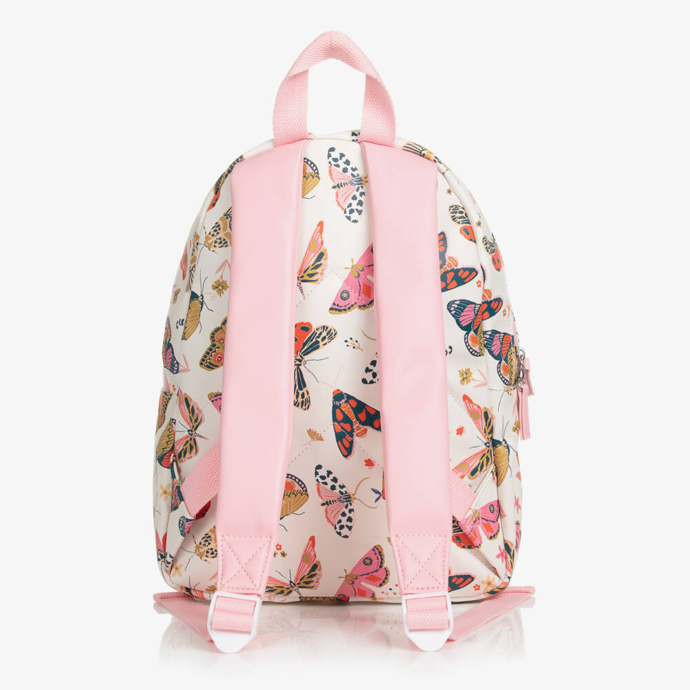 Powell Craft-Girls White & Pink Butterfly Backpack (32cm) | Childrensalon