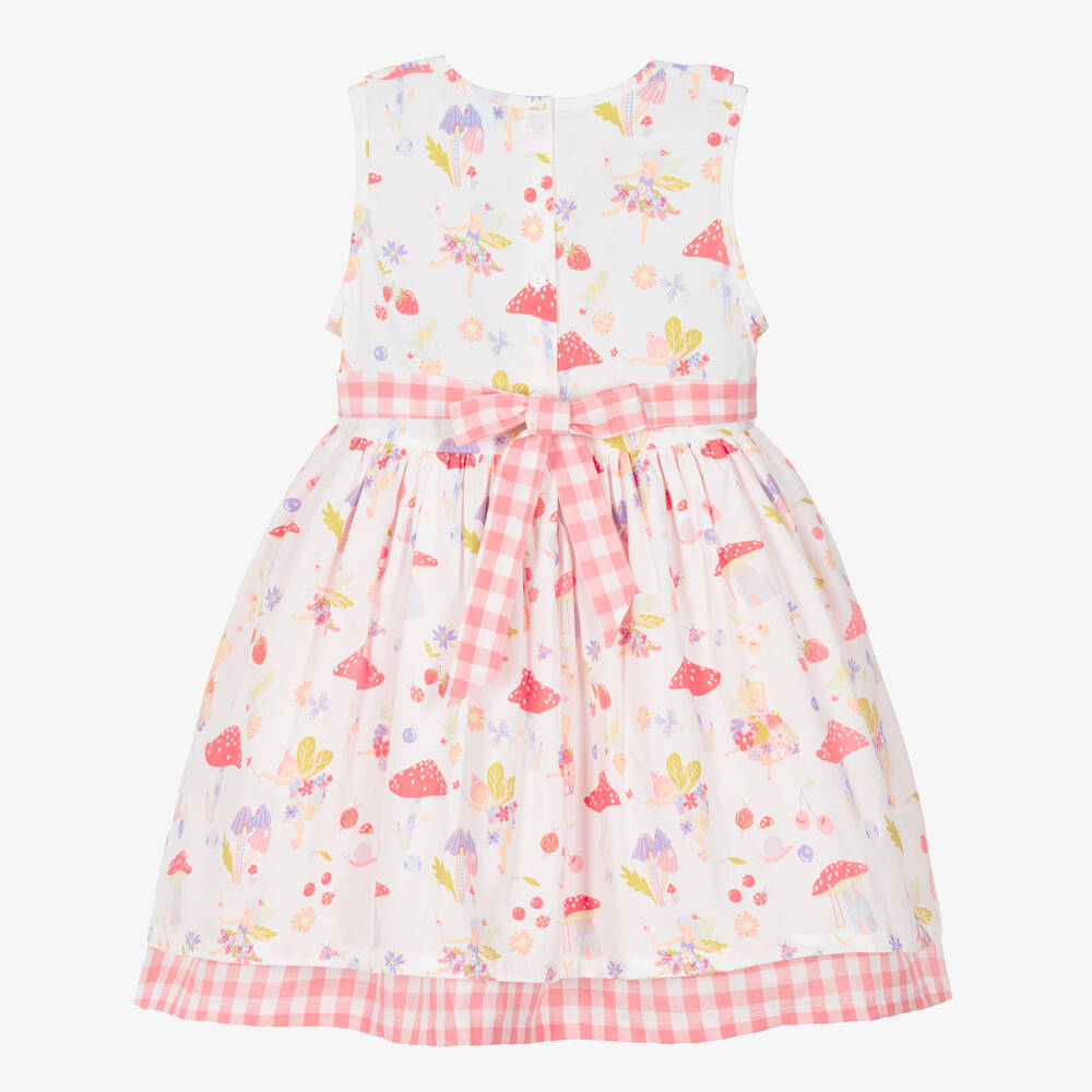 Powell Craft-Girls White & Pink Fairy Print Dress | Childrensalon