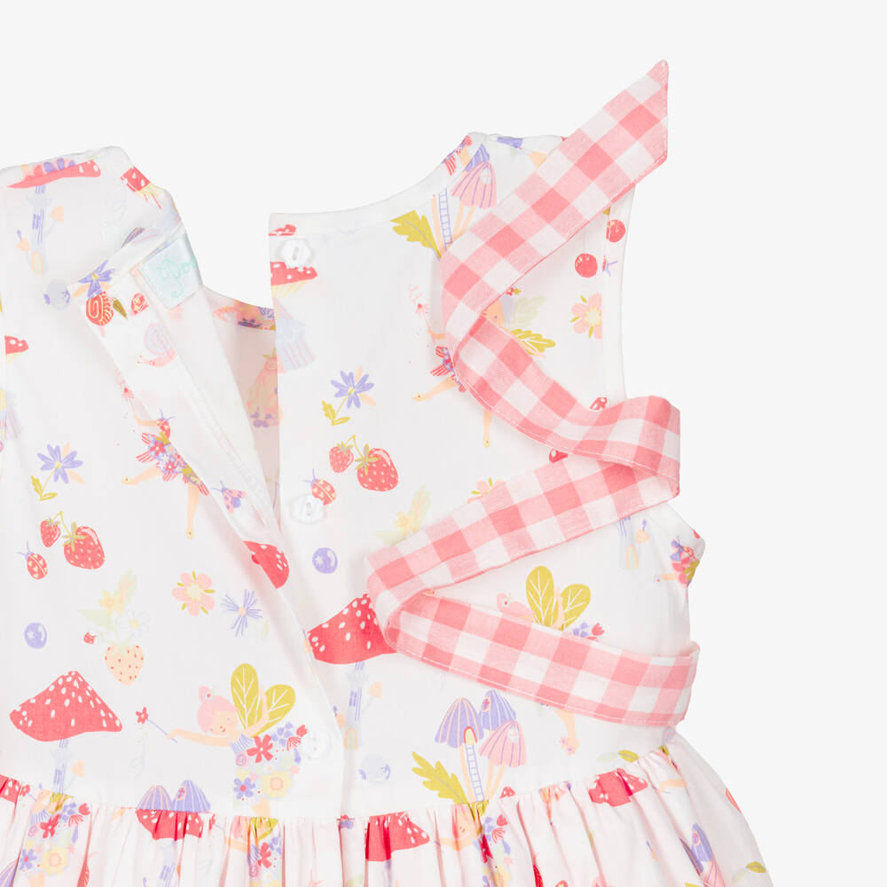 Powell Craft-Girls White & Pink Fairy Print Dress | Childrensalon