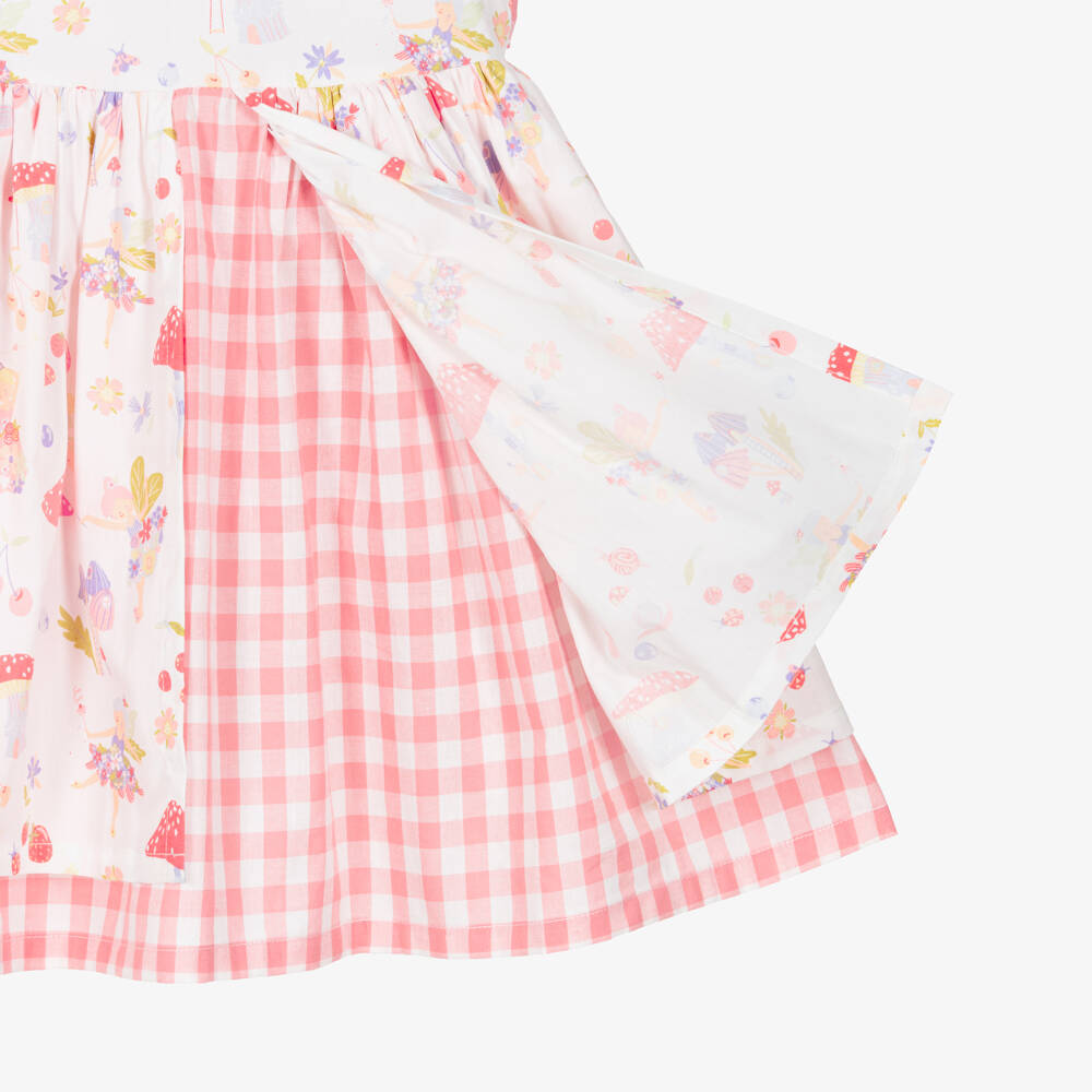 Powell Craft-Girls White & Pink Fairy Print Dress | Childrensalon