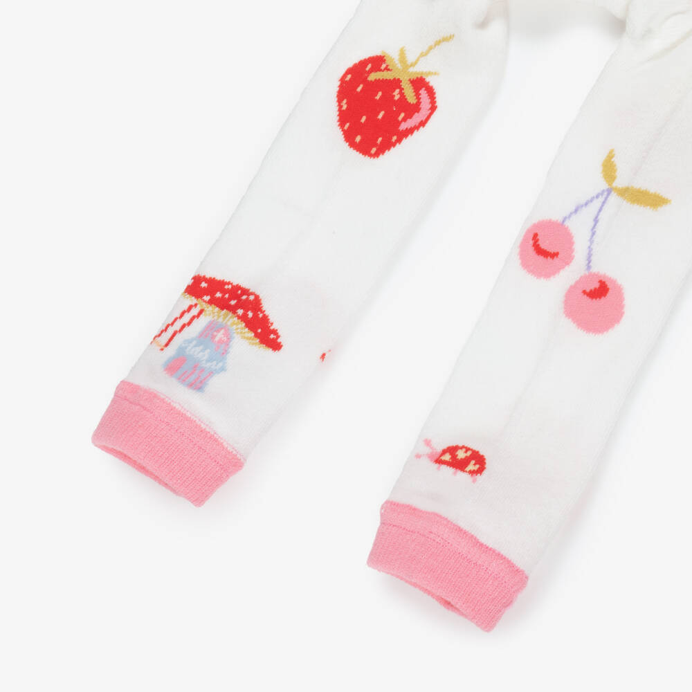 Powell Craft-Girls White & Pink Fairy Print Leggings | Childrensalon